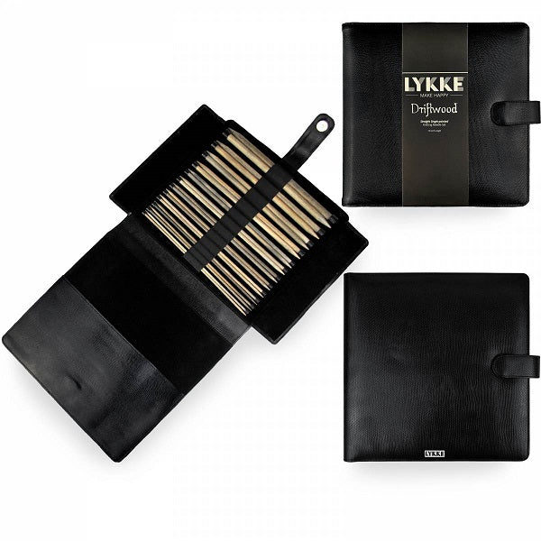 LYKKE Straight Needle Set - 10" / 25cm, Driftwood / Black Faux image