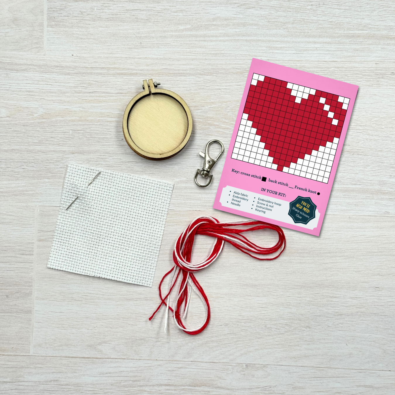 I Love You Mini Matchbox Cross Stitch Kit