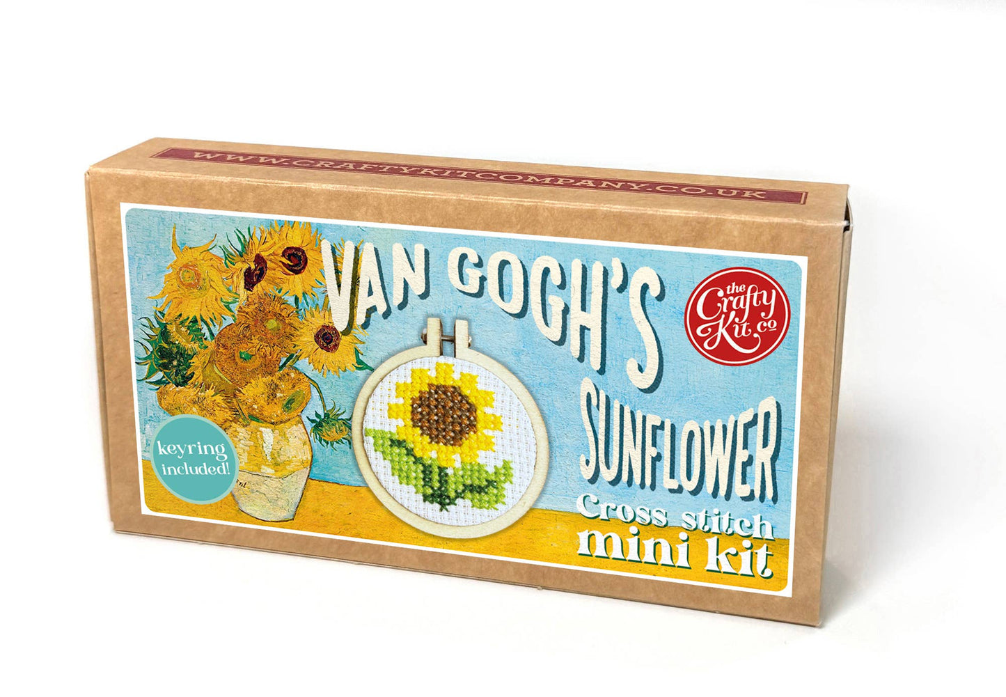 Van Gogh's Sunflower Mini Matchbox Cross Stitch Kit (with keyring)