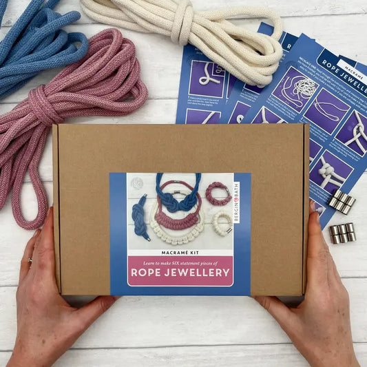 Rope Jewellery Macramé Kit - Blue, Pink & White