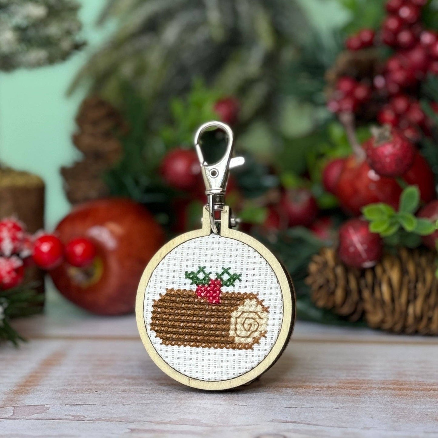 Yule Log Mini Matchbox Christmas Cross Stitch Kit