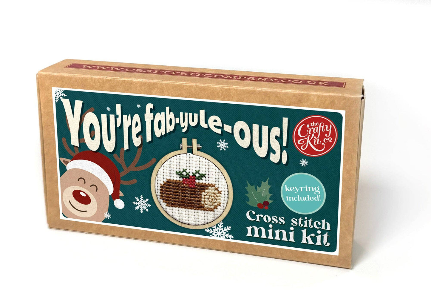 Yule Log Mini Matchbox Christmas Cross Stitch Kit