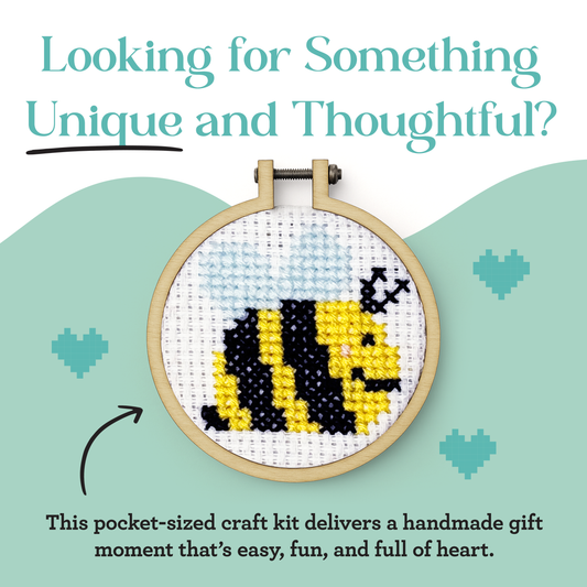 'Bee Happy!' Mini Matchbox Cross Stitch Kit