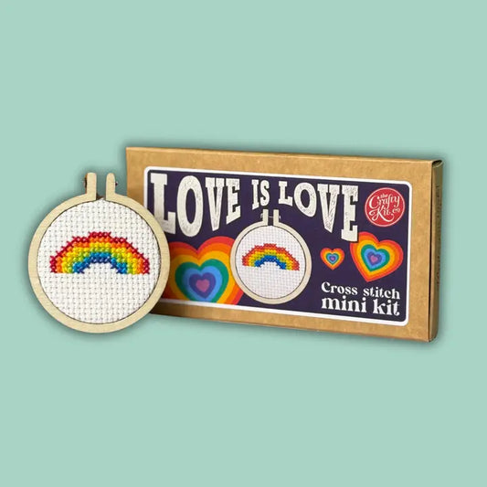 Love Is Love Cross Stitch Mini Kit (with keyring)