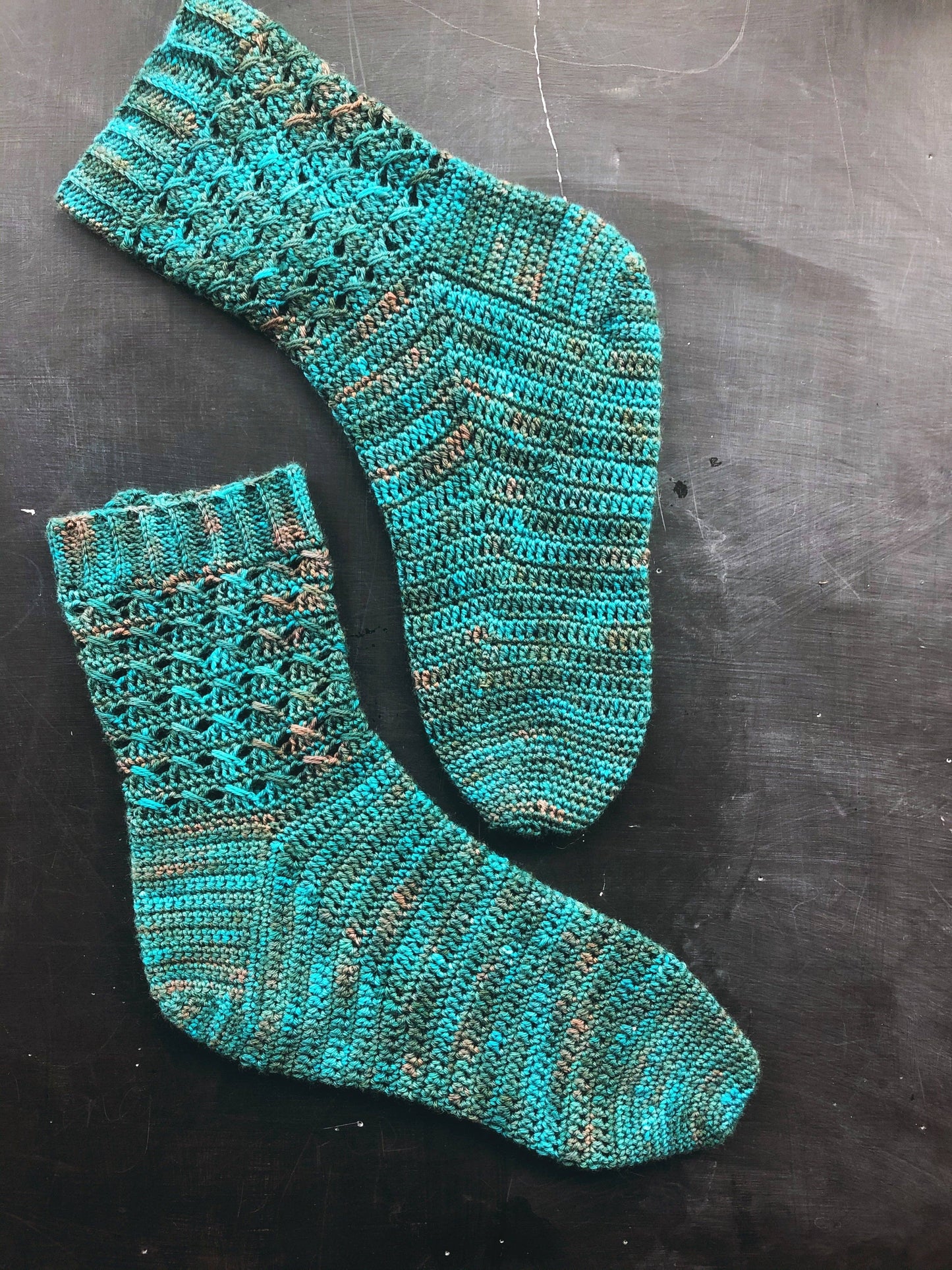 Crochet Pattern - Gaspeite Socks - PRINT