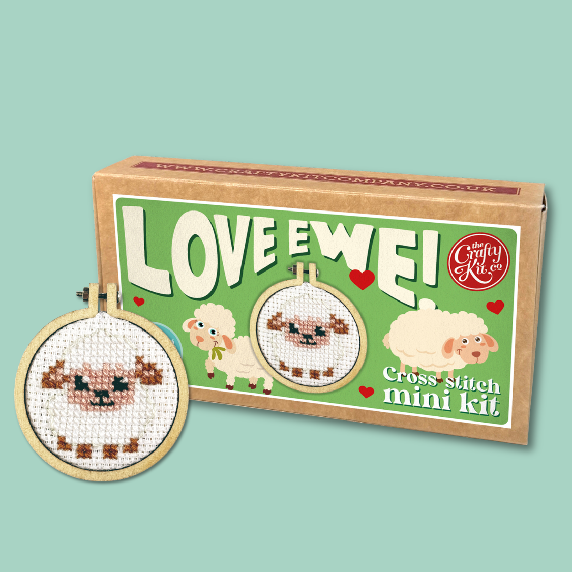 Love Ewe! Mini Matchbox Cross Stitch Kit (with keyring)