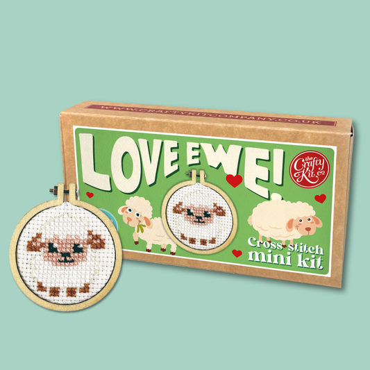 Love Ewe! Mini Matchbox Cross Stitch Kit (with keyring)