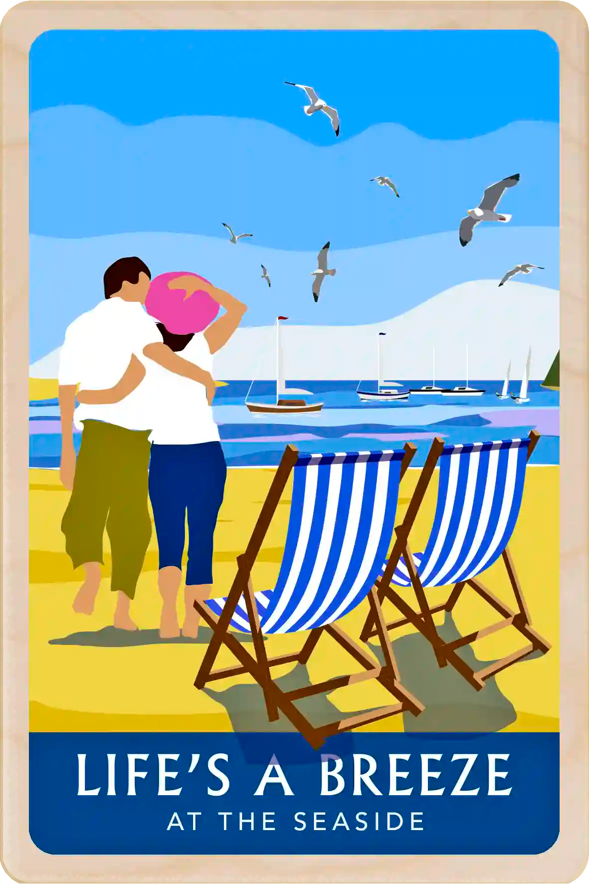 Life's a Breeze at the Seaside - Eco-friendly magnet
