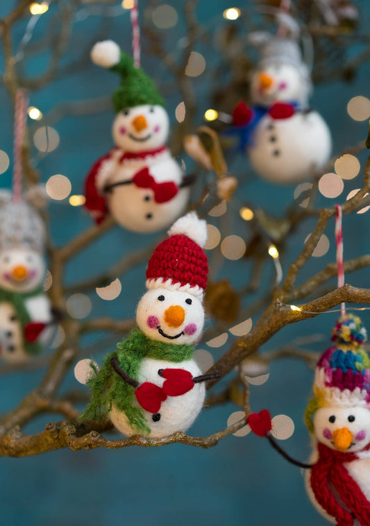 Felt Snowmen With Bendy Arms