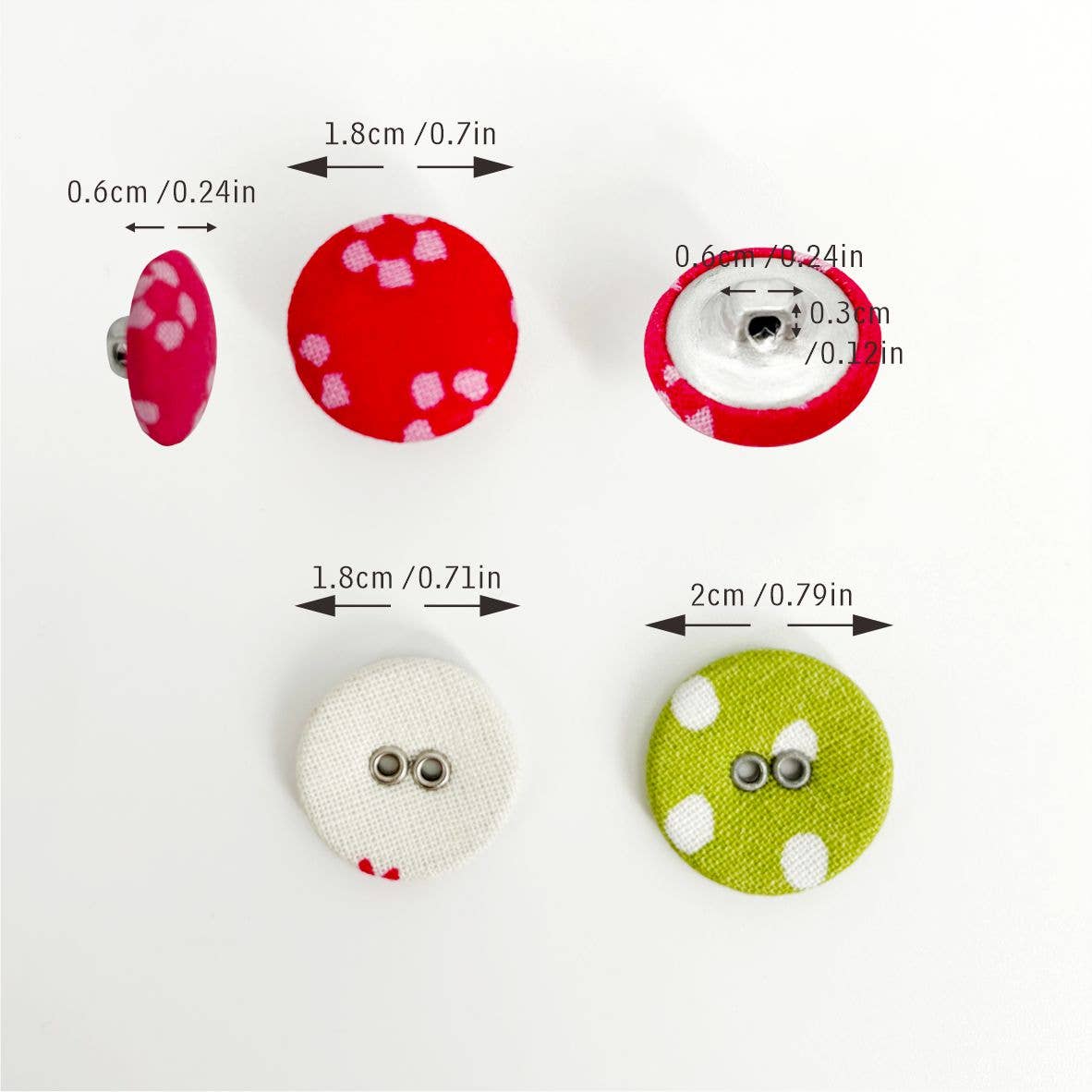 Darnn Fabric Craft Buttons, Pattern Cloth Covered Buttons