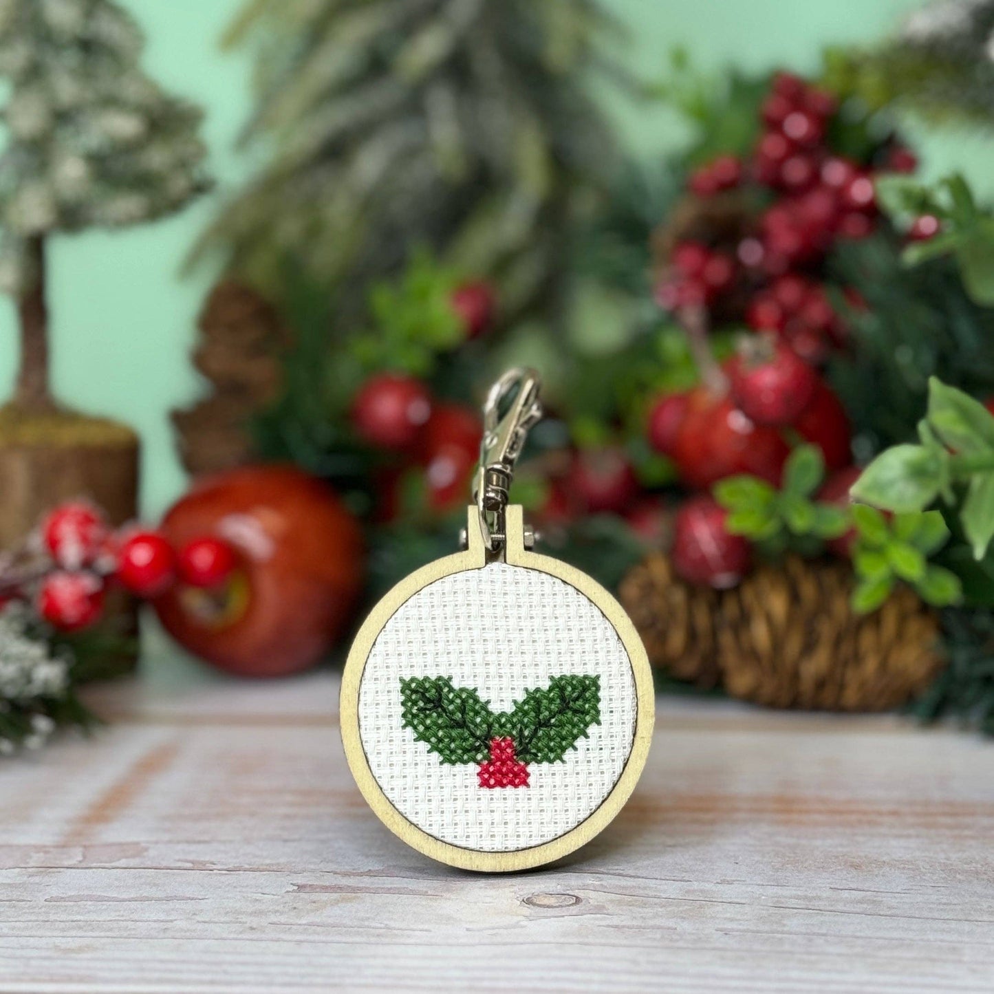 Holly Mini Matchbox Christmas Cross Stitch Kit