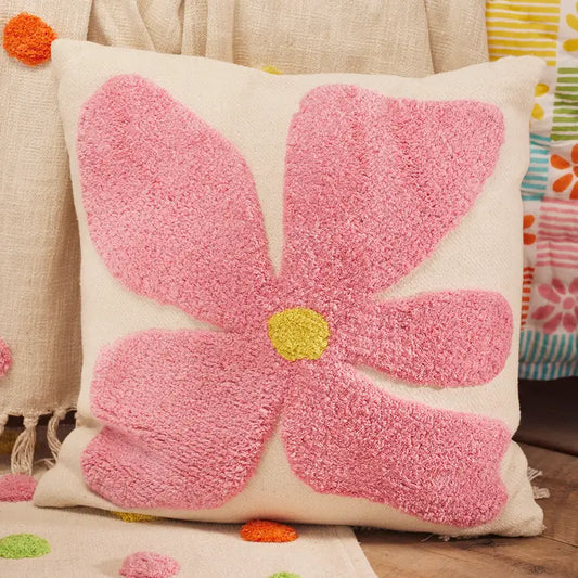 Tufted Bold Flower Cushion Cover