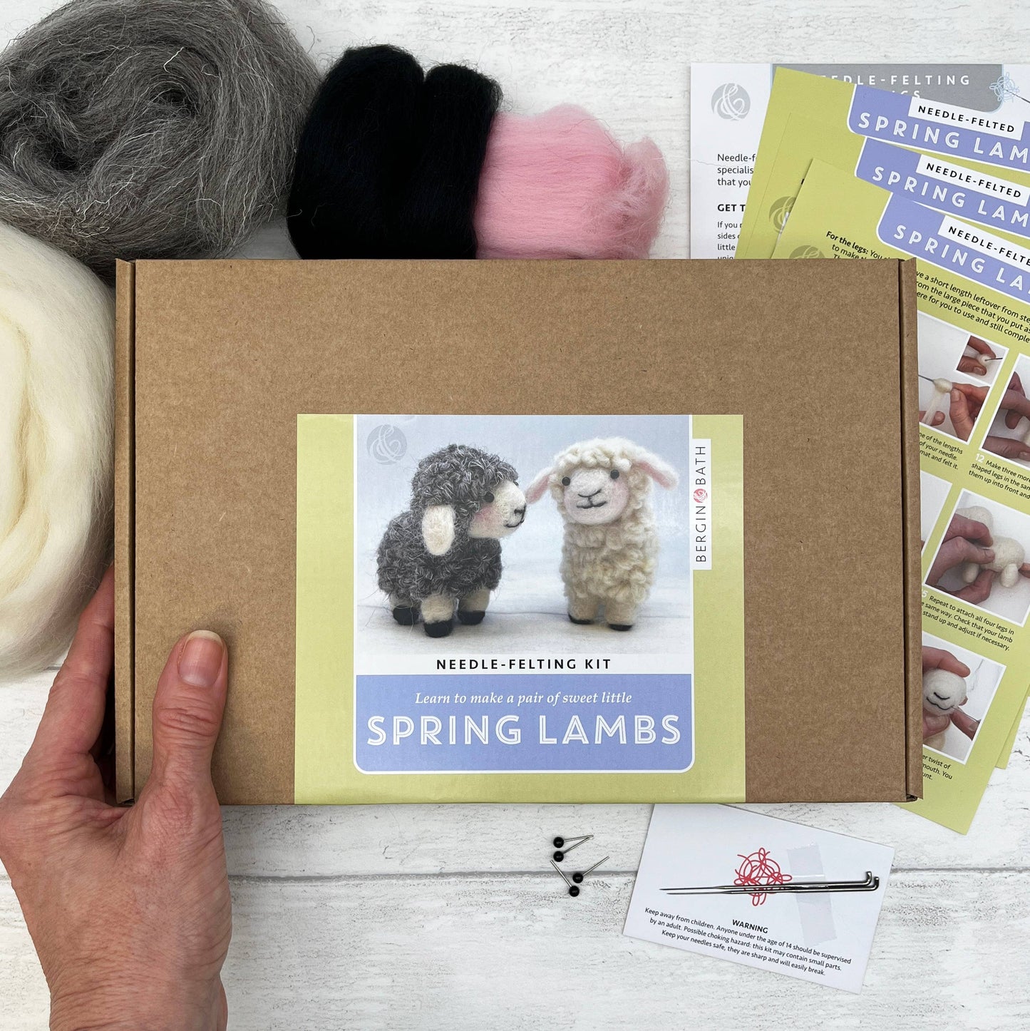 Needle Felting Kit, Spring Lambs