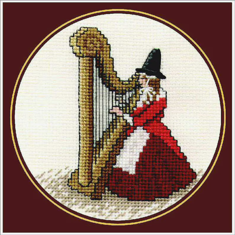 Welsh Lady with Harp (Mini) Counted Cross Stitch Kit