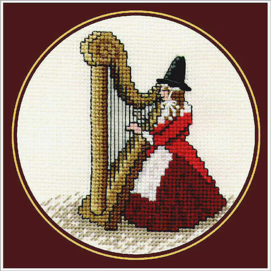 Welsh Lady with Harp (Mini) Counted Cross Stitch Kit