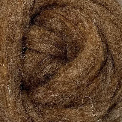 Kent Romney/Jacob Carded Sliver - Parchment Brown